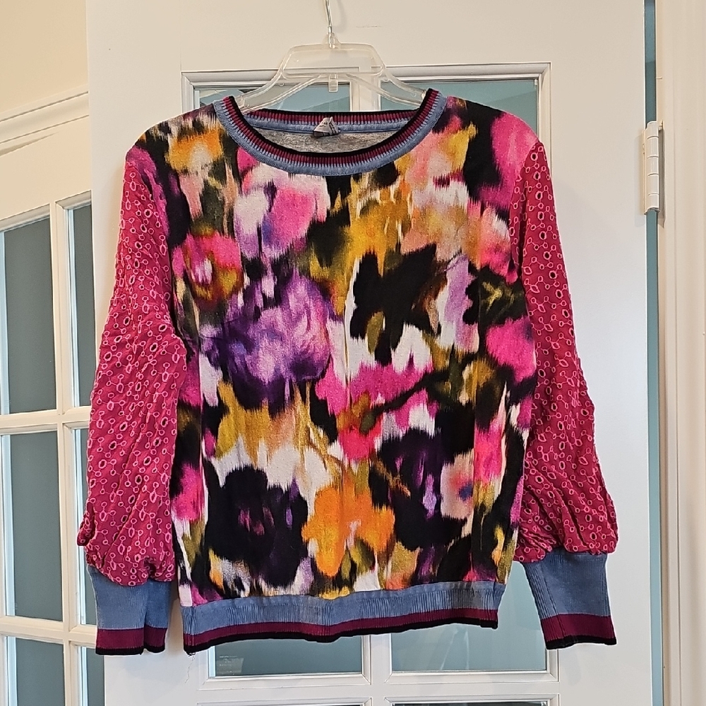 Anthropologie Multicolor Floral Sweater
